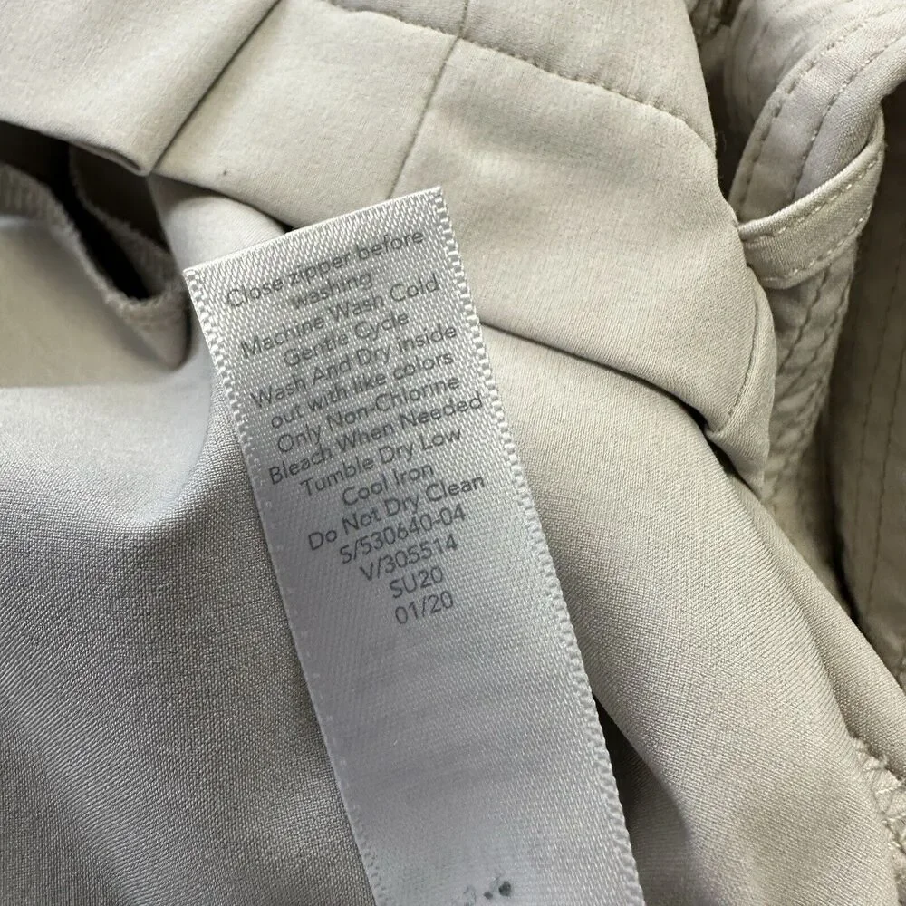 Athleta Skyline II Pants‎ Abalone Gray Taupe Pleated Tie Waist Taper Size 6